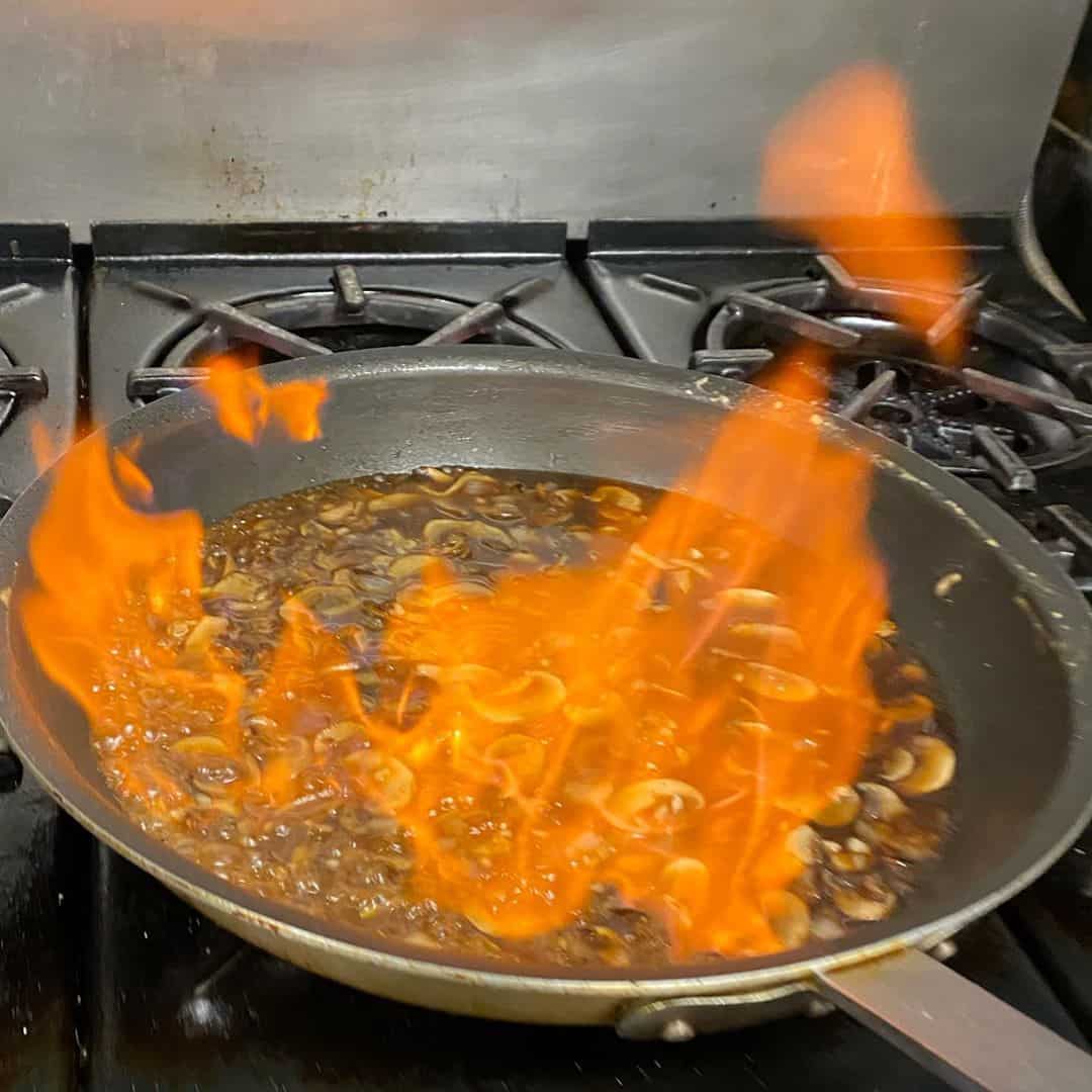 deglazing a pan