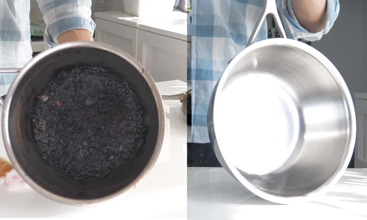 how to clean burnt pan