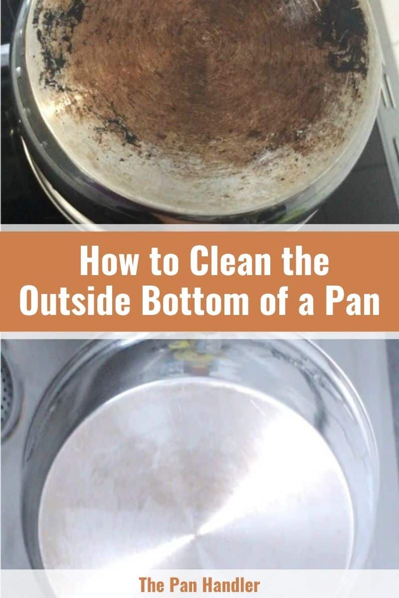 how to clean the outside bottom of a burnt pan