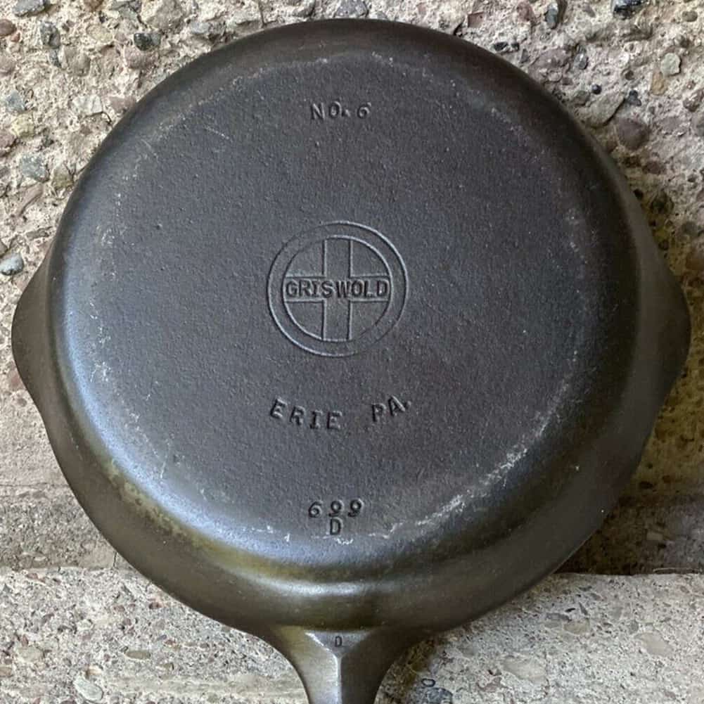 Griswold #7 Cast Iron Skillet with Large Block Logo and Smooth Bottom, –  Cast & Clara Bell