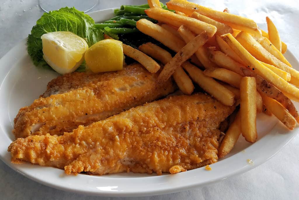 Two Walleye Fillet With French Fry Meal