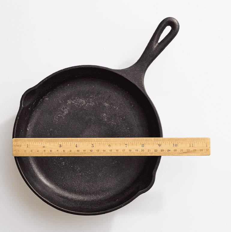 how to measure a fry pan